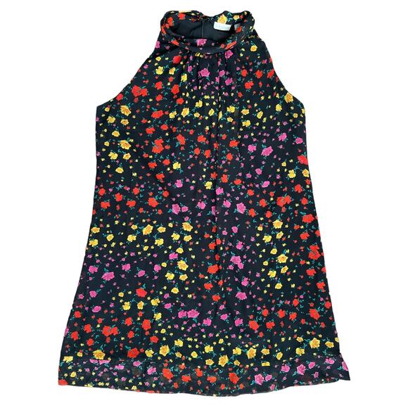 Eva Mendes New York & Company Black Floral Halter Dress, M - Picture 1 of 5